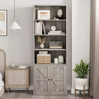 Libreria a colonna da fattoria con ante 30cm Profondità Scaffali espositori 181cm Altezza Scaffale industriale Libreria in legno con 6 ripiani per camera da letto