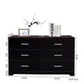 Karl Home 6-Drawer Black Particle Board 47.24in. W Chest of Drawer
