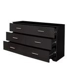 Karl Home Cassettiera Nera a 6 Cassetti in Truciolato 120 cm L