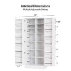 Mobile dispensa da cucina bianco alto 150 cm Karl Home con 2 ante e ripiani regolabili