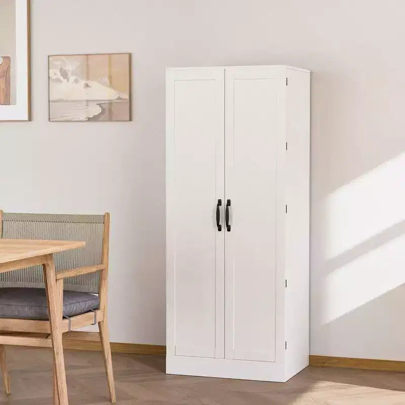 Mobile dispensa da cucina bianco alto 150 cm Karl Home con 2 ante e ripiani regolabili
