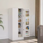 Mobile dispensa da cucina bianco alto 150 cm Karl Home con 2 ante e ripiani regolabili