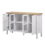 MAYEERTY Mobile Porta TV, Credenza Multimediale con 3 Spaziose Ante in Vetro, Dispositivo Antiribaltamento, per Soggiorno
