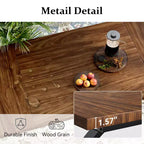 Tavolo da pranzo industriale da 180 cm per 6-8 persone, piano in legno massello con struttura in metallo, tavolo rettangolare per cucina e sala da pranzo