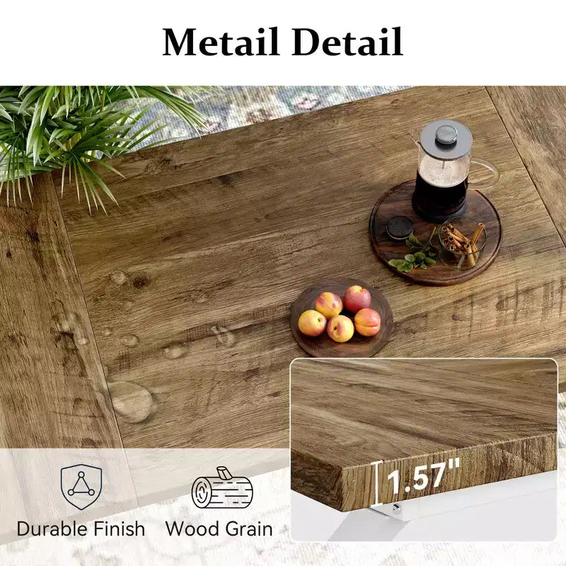 Tavolo da pranzo industriale da 180 cm per 6-8 persone, piano in legno massello con struttura in metallo, tavolo rettangolare per cucina e sala da pranzo
