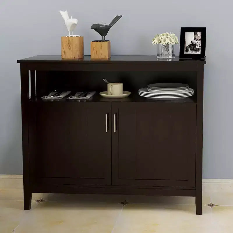 Credenza Mobile Contenitore Tavolini d'Appoggio 2 Ante e 1 Ripiano Aperto Credenza Buffet per Soggiorno Sala da Pranzo