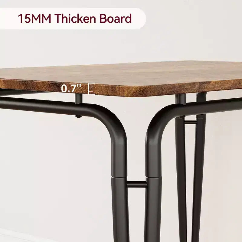 Set da Pranzo da 5 Pezzi, Set da Tavolo da Pranzo per Cucina per 4, Tavolo Quadrato, Struttura in Metallo, Pannello in MDF, Sedie Imbottite, Facile Montaggio, per la Casa