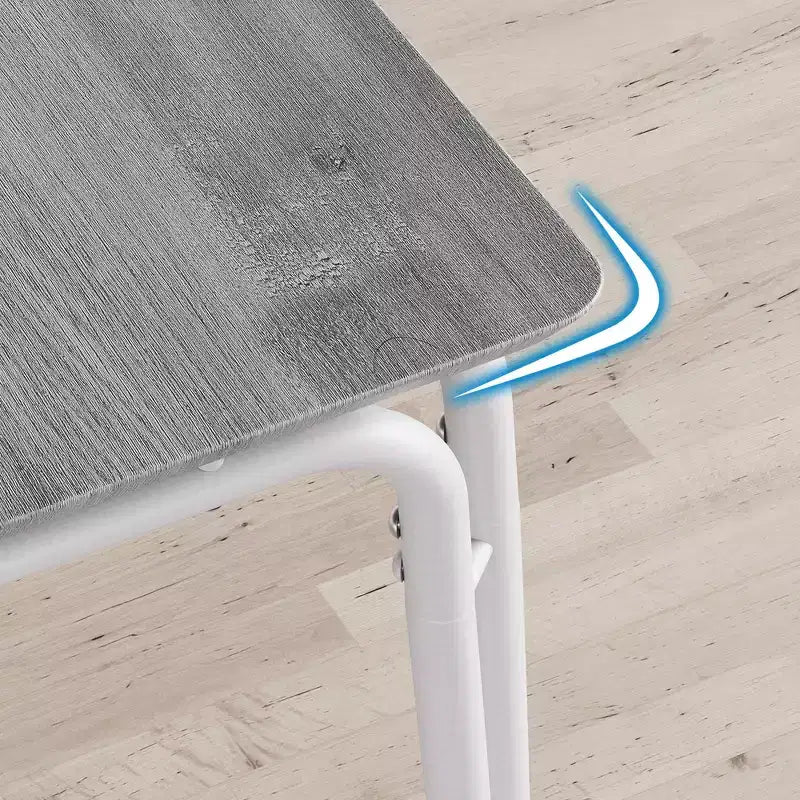 Set da Pranzo da 5 Pezzi, Set da Tavolo da Pranzo per Cucina per 4, Tavolo Quadrato, Struttura in Metallo, Pannello in MDF, Sedie Imbottite, Facile Montaggio, per la Casa