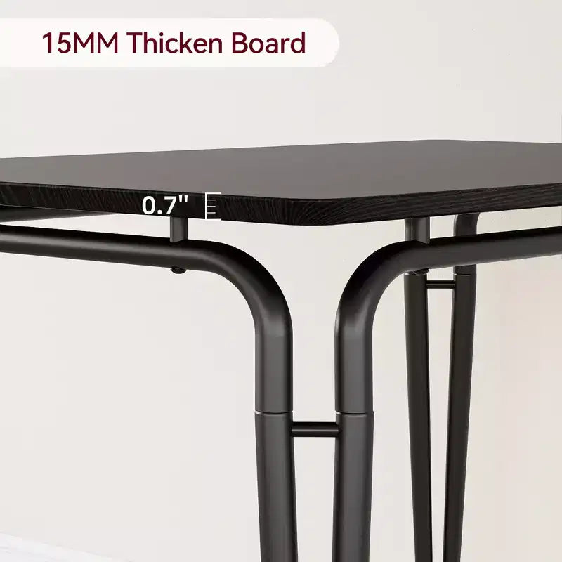 Set da Pranzo da 5 Pezzi, Set da Tavolo da Pranzo per Cucina per 4, Tavolo Quadrato, Struttura in Metallo, Pannello in MDF, Sedie Imbottite, Facile Montaggio, per la Casa