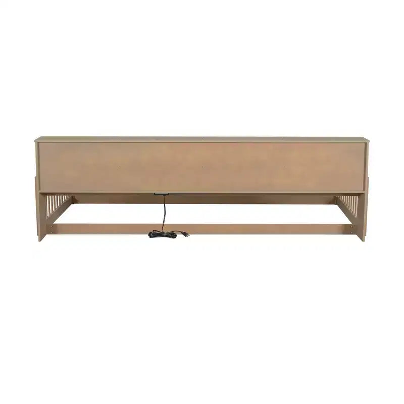 Bellemave Letto a terra Twin XL con armadietti e porte di ricarica USB, struttura in legno massello con recinzione semi-chiusa, facile da montare, marrone