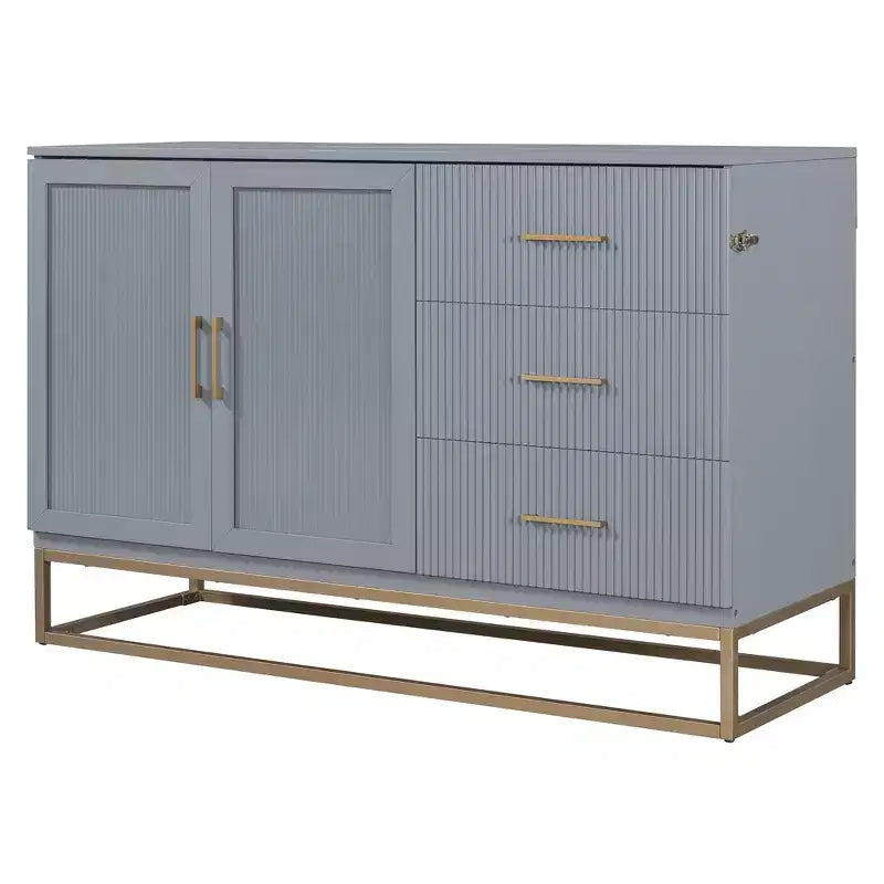 Letto a scomparsa Queen Murphy Bed con gamba dorata, letto a scomparsa formato Queen Size con ante in vetro smerigliato e cassetti finti