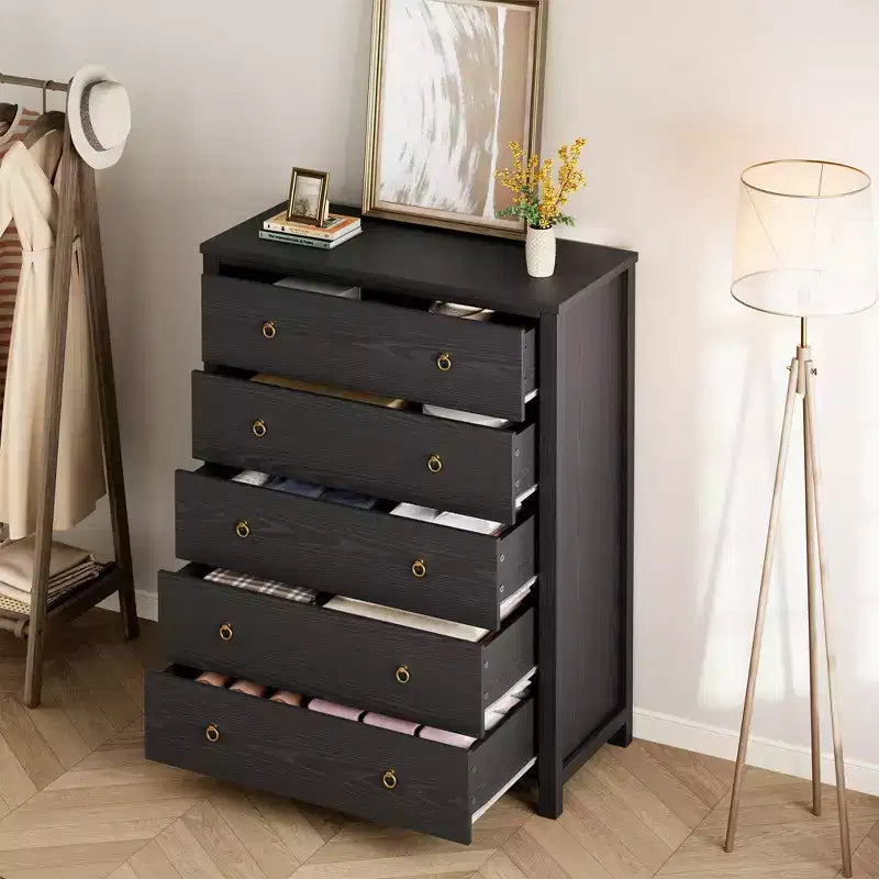 Cassettiera a 4 cassetti per camera da letto, Comò alto 94 cm, Comodino stretto in legno, Armadietto organizer per soggiorno, cameretta, ingresso