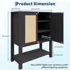 Scarpiera in Rattan per Ingresso, Scaffale Organizer a 5 Ripiani Stile Fattoria, Mobile Contenitore Stretto per Scarpe Autoportante con 2 Ante per Foyer, Corridoio, Soggiorno