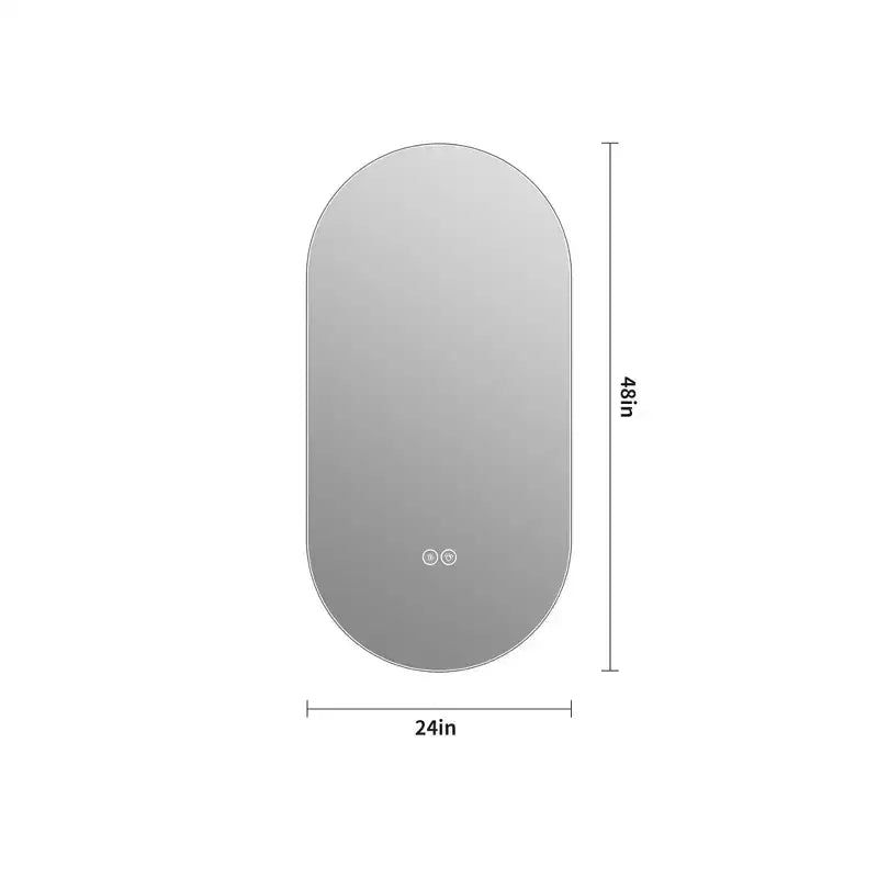 GDFStudio Sable 48 Specchio da Bagno Ovale Moderno Anti-Appannamento con LED e Modalità di Illuminazione Regolabili