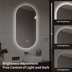 GDFStudio Sable 48 Specchio da Bagno Ovale Moderno Anti-Appannamento con LED e Modalità di Illuminazione Regolabili