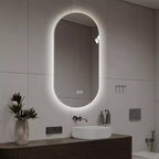 GDFStudio Sable 48 Specchio da Bagno Ovale Moderno Anti-Appannamento con LED e Modalità di Illuminazione Regolabili