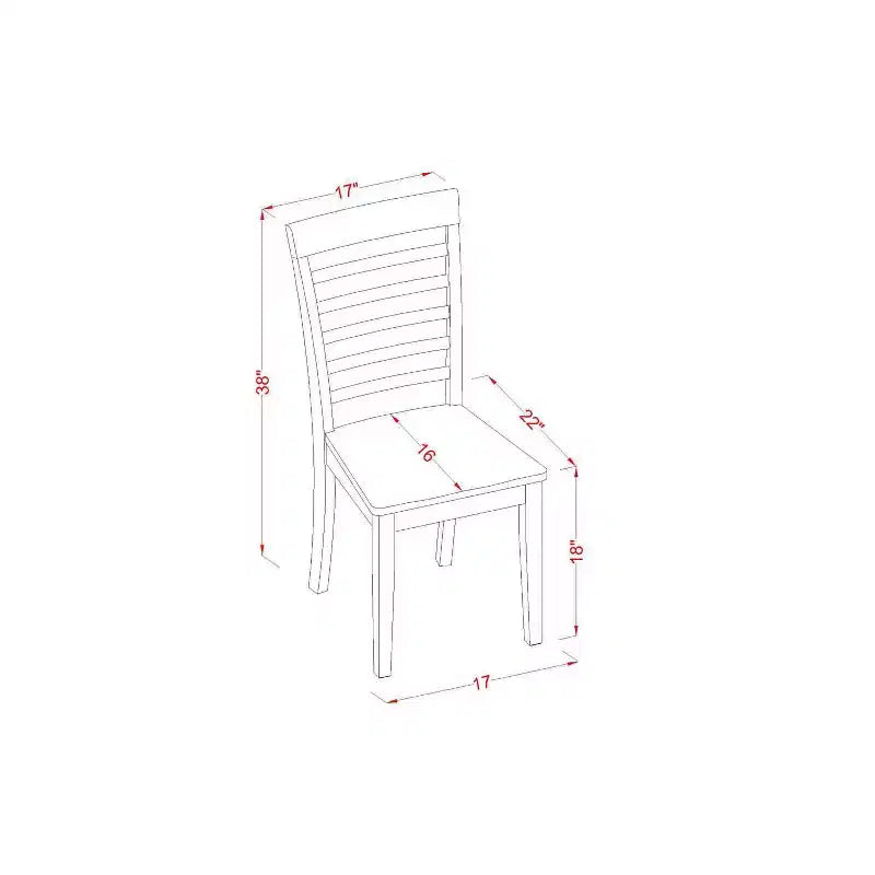 Set da pranzo antico per cucina - Set tavolo e sedie da 5 pezzi, Rotondo da 36 pollici, Finitura mogano