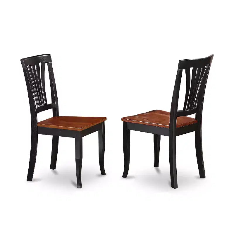 Set Sala da Pranzo 3 Pezzi in Legno Massello con Finitura Nera - 4 Posti a Sedere