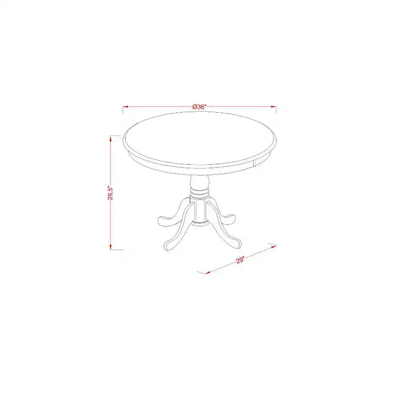 Set Sala da Pranzo 3 Pezzi in Legno Massello con Finitura Nera - 4 Posti a Sedere
