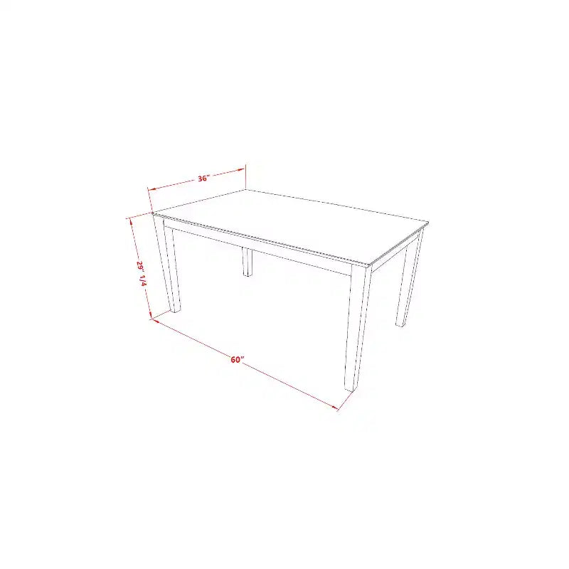 Set da pranzo rettangolare - Set da 5 pezzi tavolo e sedie - Tavolo da cucina rustico stile fattoria