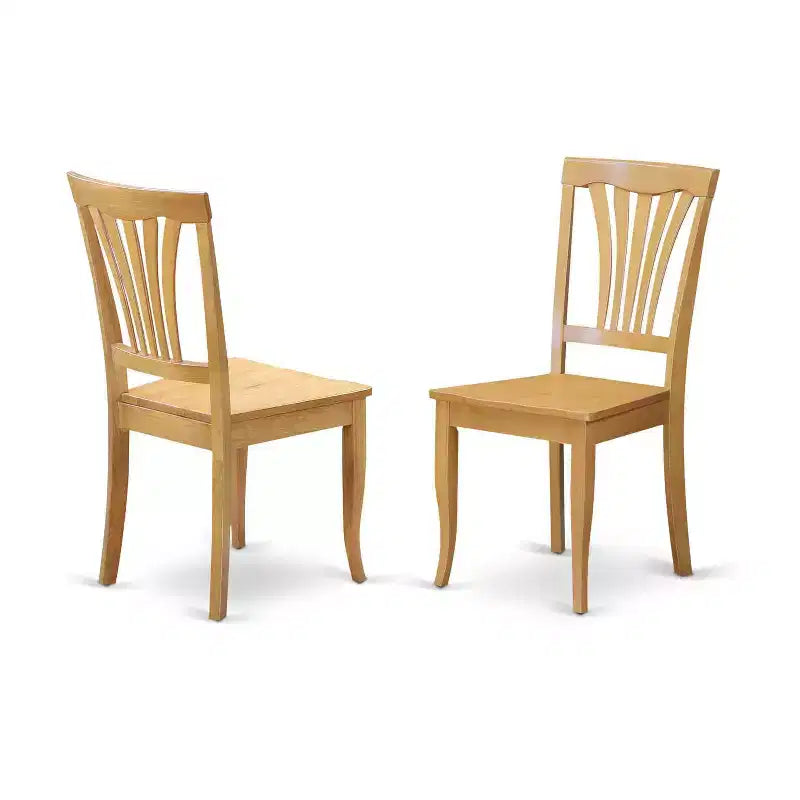Tavolo da pranzo rettangolare a 5 pezzi con piano in legno massello con finitura in rovere naturale e 4 sedie