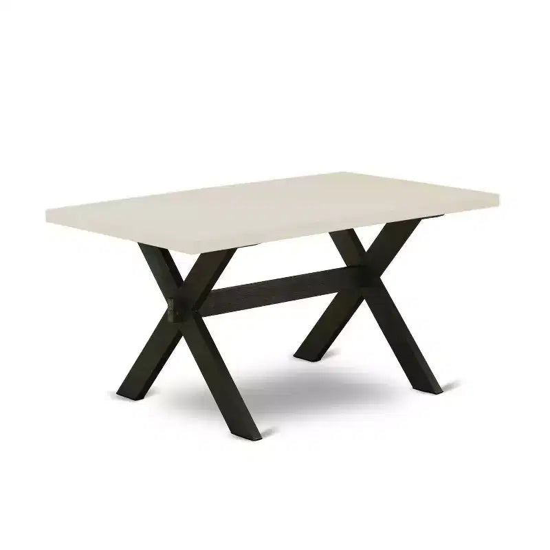 Tavolo da pranzo rettangolare a 7 pezzi in legno massello finitura rovere naturale con 6 sedie Parson