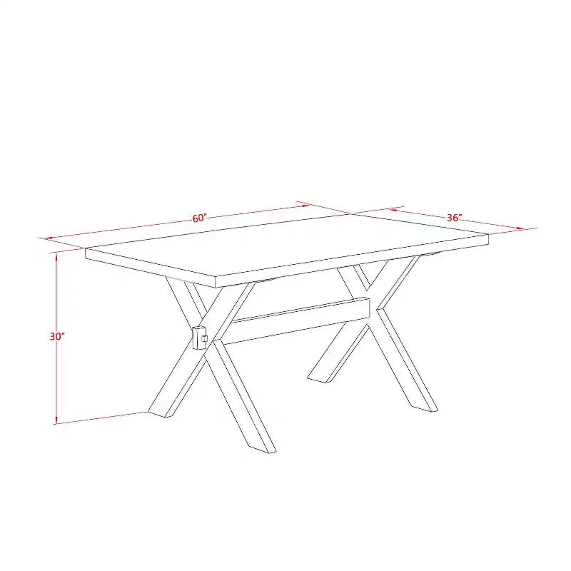 Tavolo da pranzo rettangolare a 7 pezzi in legno massello finitura rovere naturale con 6 sedie Parson