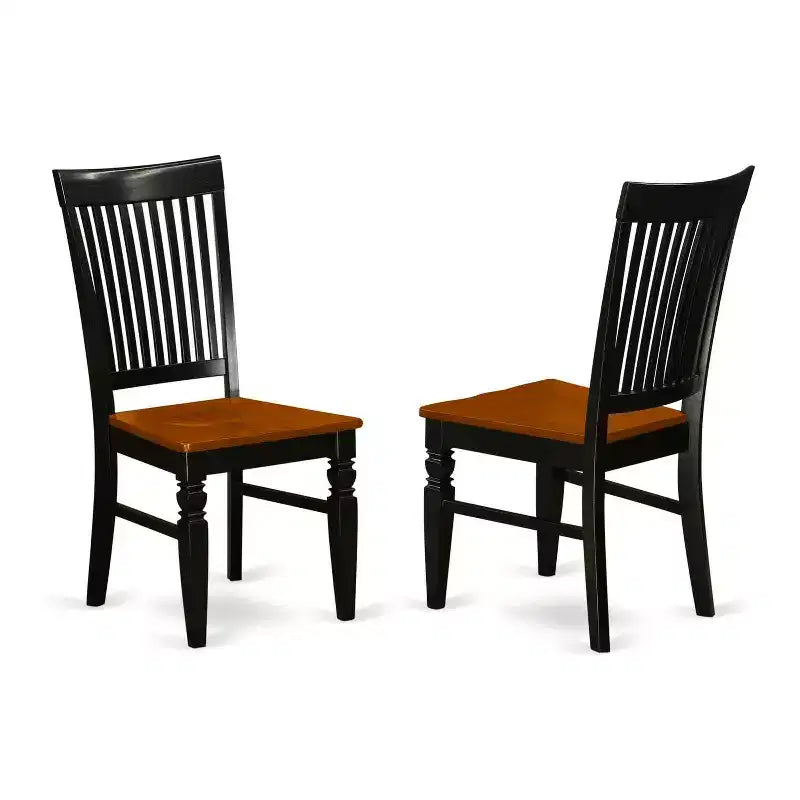 Set da pranzo 5 pezzi in legno massello con finitura nera e color ciliegio - 4 posti
