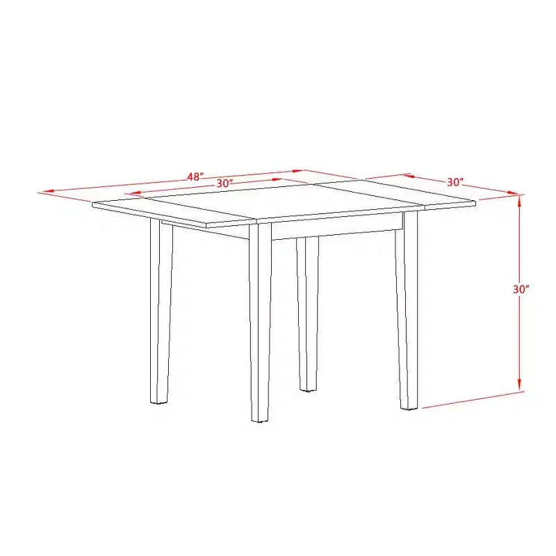 Set da pranzo 5 pezzi in legno massello con finitura nera e color ciliegio - 4 posti