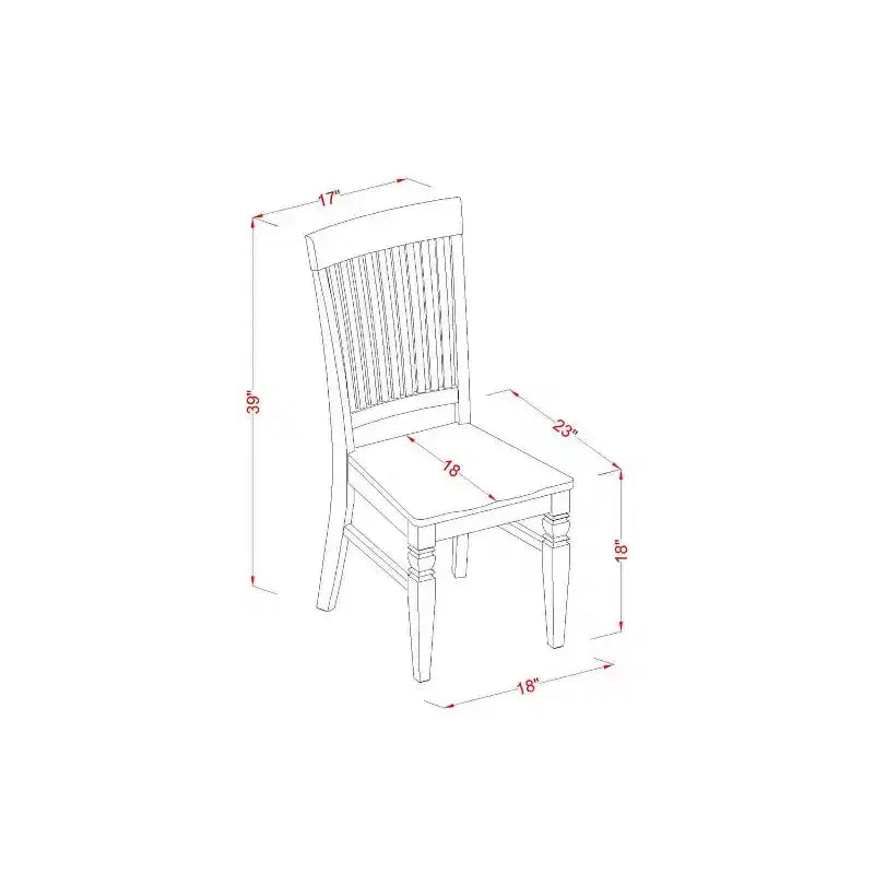 Set da pranzo 5 pezzi in legno massello con finitura nera e color ciliegio - 4 posti
