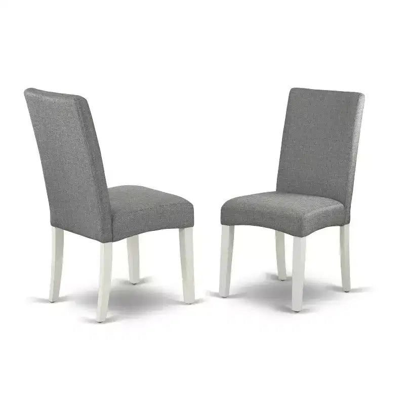 Set da pranzo moderno 5 pezzi - Tavolo da cucina rotondo e 4 sedie in tessuto - 42 pollici - Bianco lino