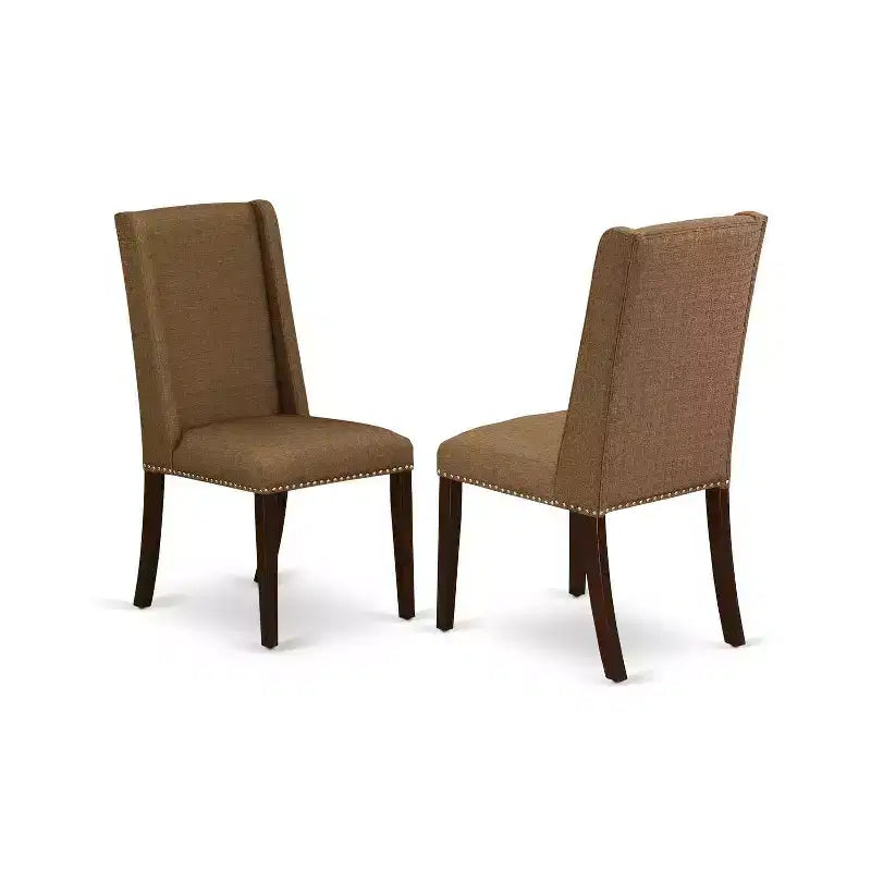 Set da Tavolo da Cucina 5 Pezzi - Tavolo da Pranzo e 4 Sedie - Seduta Moderna in Tessuto - Finitura Marrone Beige