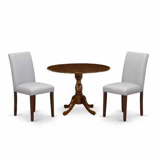 3-Piece Acacia Walnut Finish Solid Wood Top - Dining Room Set (Seats-4)