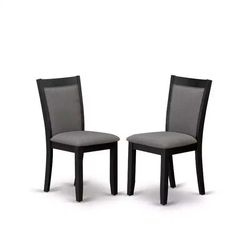 Set sala da pranzo in legno massello nero spazzolato con piano in 3 pezzi - 4 posti a sedere