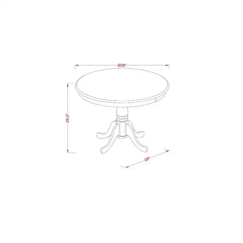 Set sala da pranzo in legno massello nero spazzolato con piano in 3 pezzi - 4 posti a sedere