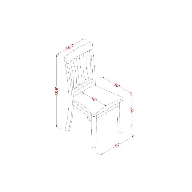 Set 3 pezzi con piano in legno massello finitura nera - Set da pranzo - 4 posti a sedere