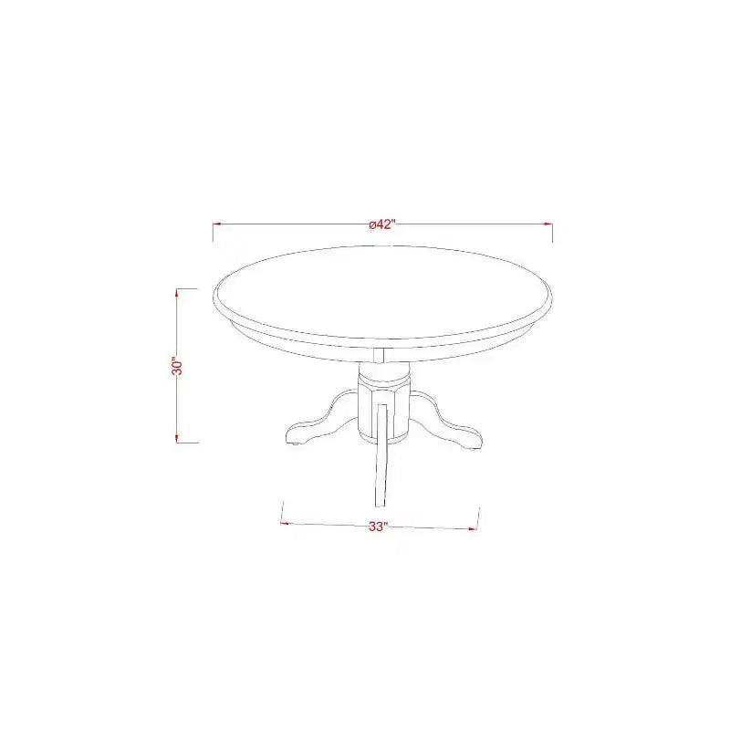 Set da pranzo in 3 pezzi in lino bianco massello - Tavolo rotondo con top in legno e sedie imbottite - Posti a sedere per 4 persone