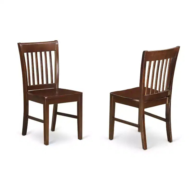 Set da pranzo in legno massiccio a 5 pezzi con finitura mogano - 4 posti a sedere