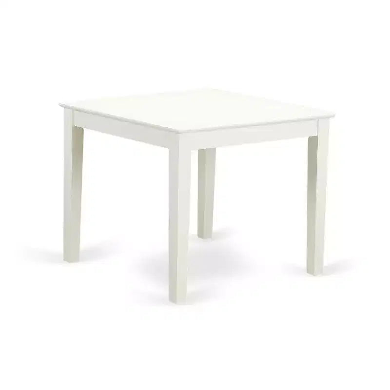 Set da pranzo 3 pezzi con tavolo rettangolare in legno massello finitura bianco lino