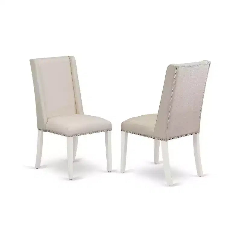 Set da pranzo 3 pezzi con tavolo rettangolare in legno massello finitura bianco lino