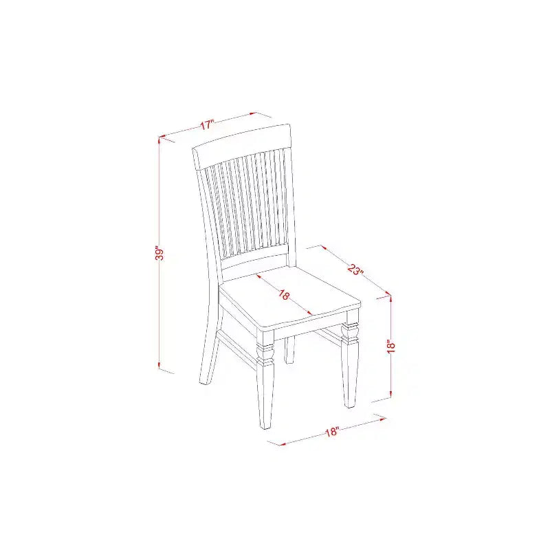 Set da pranzo rotondo in 3 pezzi - Finitura bianco lino - Piano in legno massello - 4 posti
