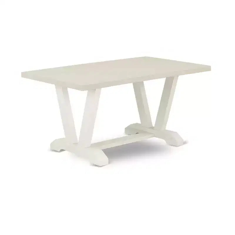Tavolo da pranzo a 5 pezzi con piano rettangolare in legno massello finitura rovere naturale e 4 sedie Parson