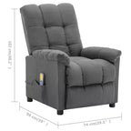 vidaXL Poltrona massaggiante elettrica Grigio scuro