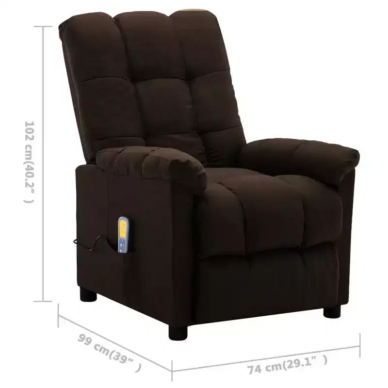vidaXL Poltrona massaggiante elettrica Grigio scuro