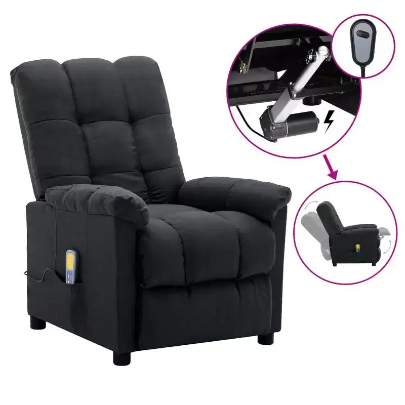 vidaXL Poltrona massaggiante elettrica Grigio scuro