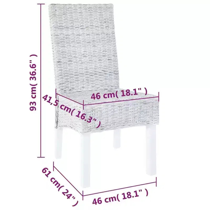 vidaXL Set di 2 Sedie da Pranzo Marrone Chiaro con Finitura Sbiancata