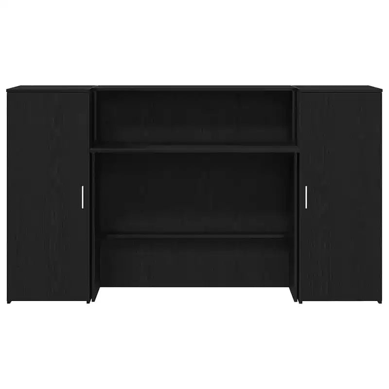 vidaXL Banco reception Rovere nero 180x50x103,5 cm Legno multistrato