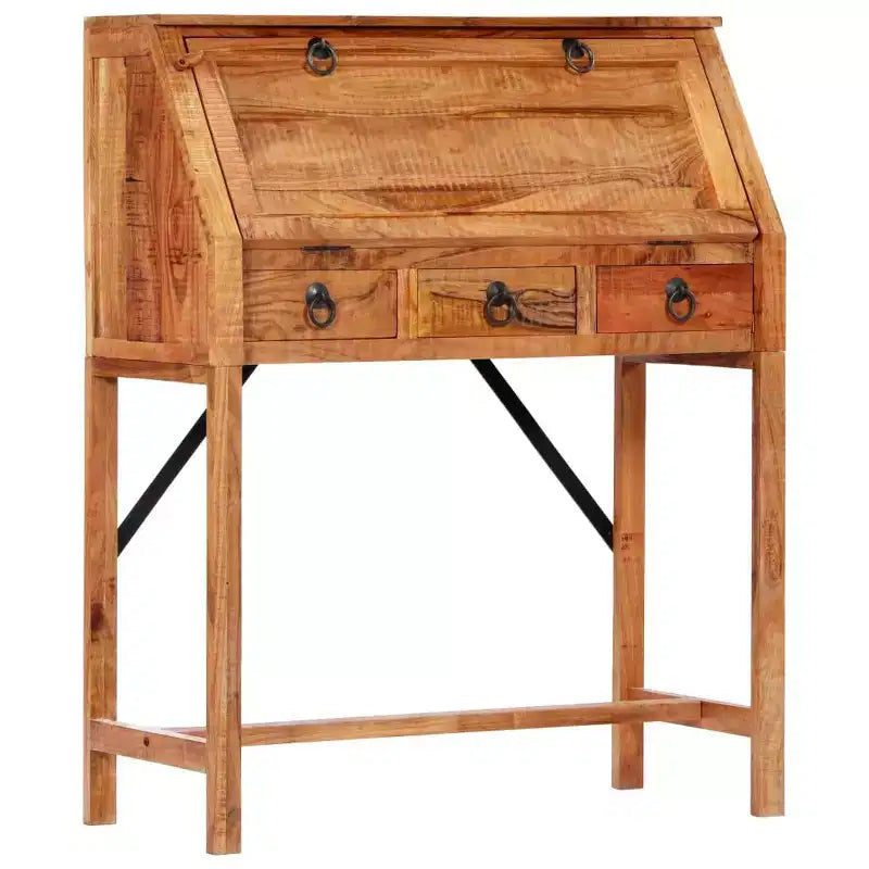 vidaXL Scrivania Marrone in Legno Massello di Acacia Media Scrivania Rettangolare