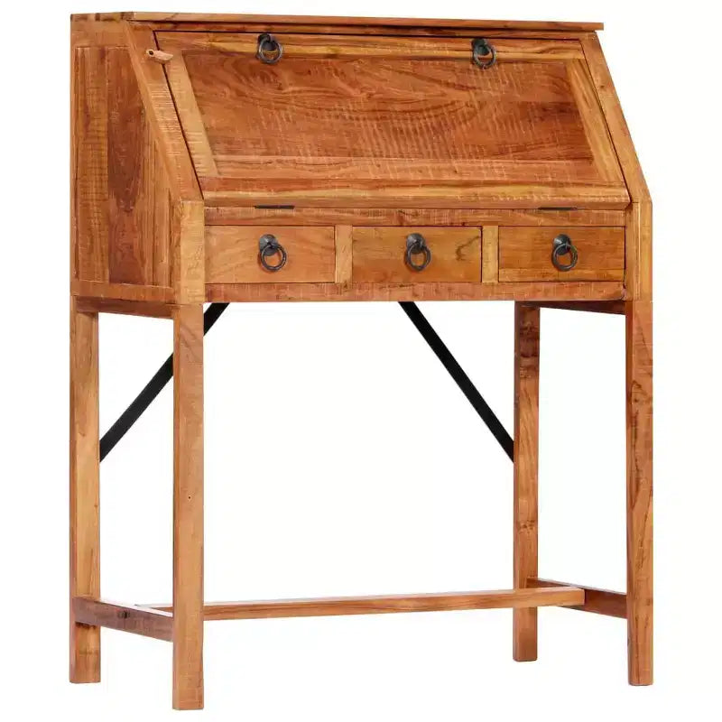 vidaXL Scrivania Marrone in Legno Massello di Acacia Media Scrivania Rettangolare