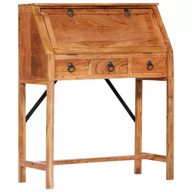 vidaXL Scrivania Marrone in Legno Massello di Acacia Media Scrivania Rettangolare